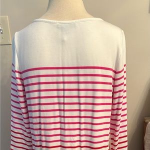 FLEUR BLEUE COTTON DRESS SIZE MEDIUM NEW WITH TAGS PINK RED AND BLUE STRIPES